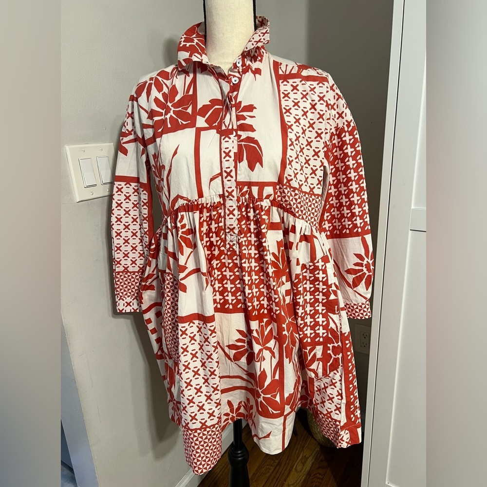 Maeve Red and White Long Sleeve Dress Shirt - Picture 8 of 8